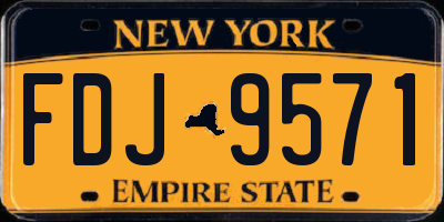NY license plate FDJ9571