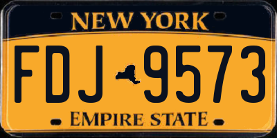 NY license plate FDJ9573