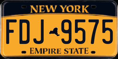 NY license plate FDJ9575