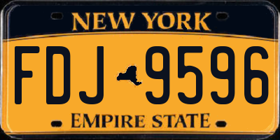 NY license plate FDJ9596