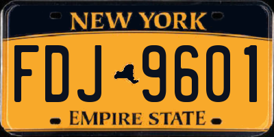 NY license plate FDJ9601