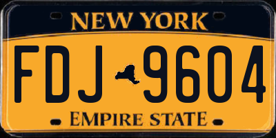 NY license plate FDJ9604
