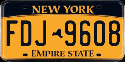 NY license plate FDJ9608