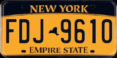 NY license plate FDJ9610