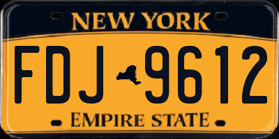 NY license plate FDJ9612