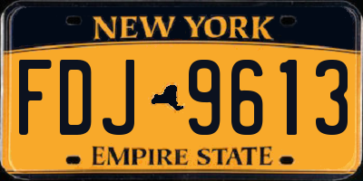 NY license plate FDJ9613