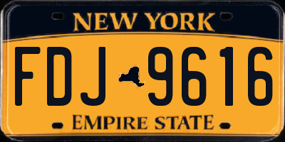 NY license plate FDJ9616