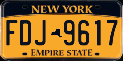 NY license plate FDJ9617