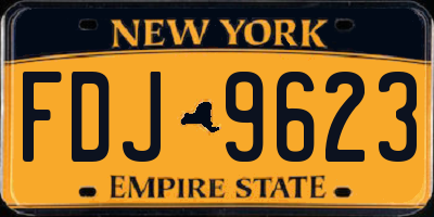 NY license plate FDJ9623