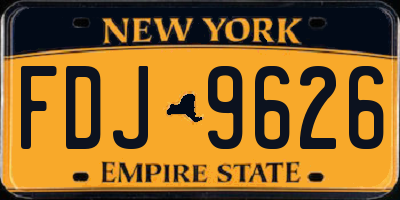 NY license plate FDJ9626