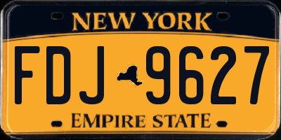NY license plate FDJ9627