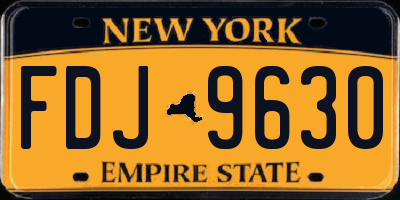 NY license plate FDJ9630