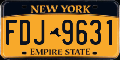 NY license plate FDJ9631