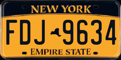 NY license plate FDJ9634