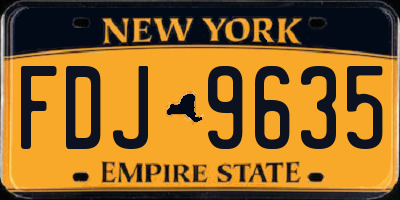 NY license plate FDJ9635