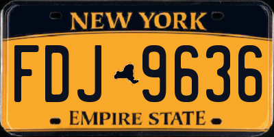 NY license plate FDJ9636