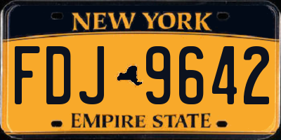 NY license plate FDJ9642