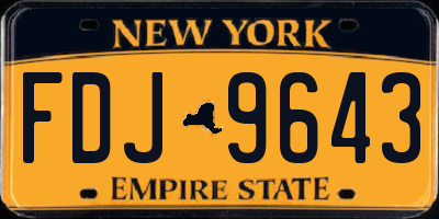 NY license plate FDJ9643