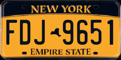 NY license plate FDJ9651