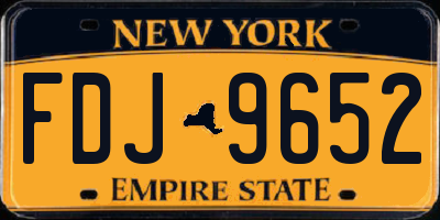 NY license plate FDJ9652