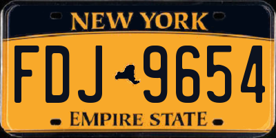 NY license plate FDJ9654