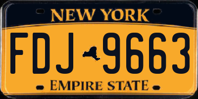NY license plate FDJ9663