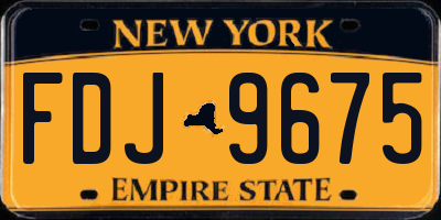 NY license plate FDJ9675