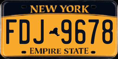 NY license plate FDJ9678