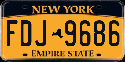 NY license plate FDJ9686