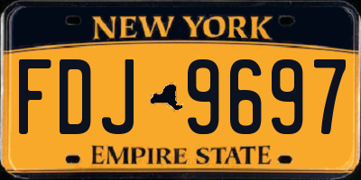 NY license plate FDJ9697