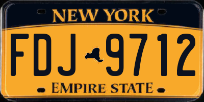 NY license plate FDJ9712