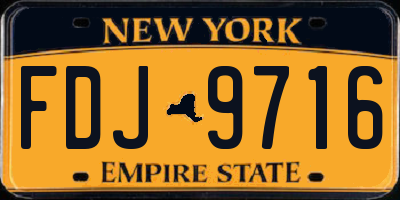 NY license plate FDJ9716