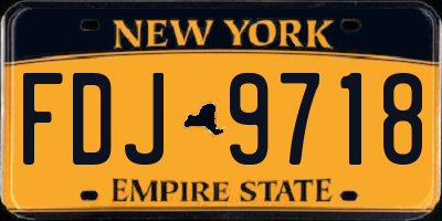 NY license plate FDJ9718
