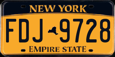 NY license plate FDJ9728