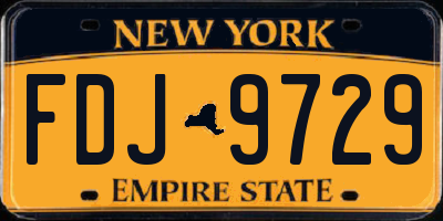 NY license plate FDJ9729