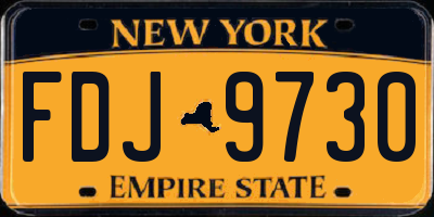 NY license plate FDJ9730