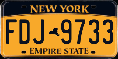 NY license plate FDJ9733