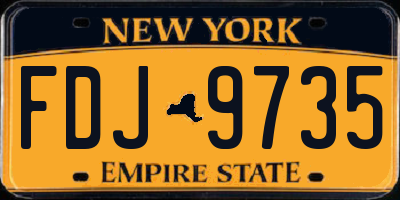 NY license plate FDJ9735