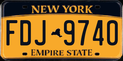 NY license plate FDJ9740