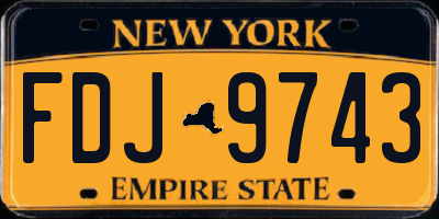 NY license plate FDJ9743