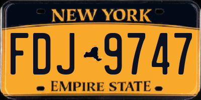 NY license plate FDJ9747