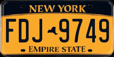 NY license plate FDJ9749