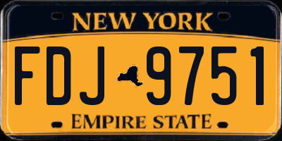 NY license plate FDJ9751