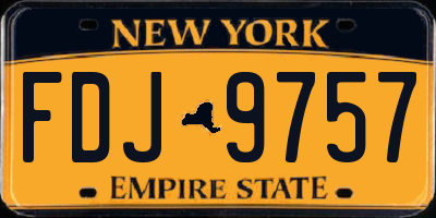 NY license plate FDJ9757