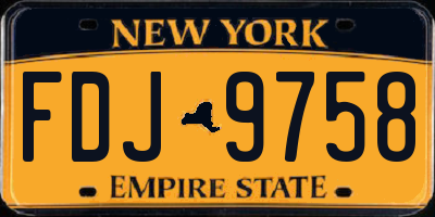 NY license plate FDJ9758