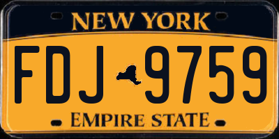 NY license plate FDJ9759