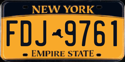 NY license plate FDJ9761