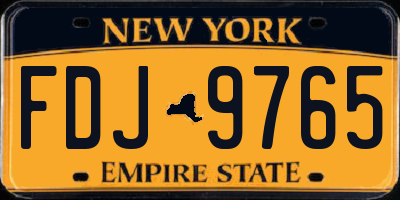 NY license plate FDJ9765