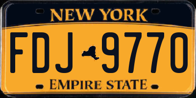 NY license plate FDJ9770