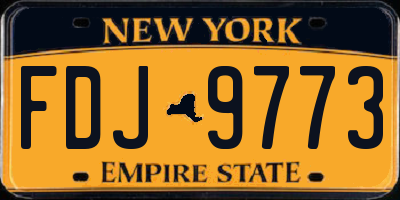 NY license plate FDJ9773